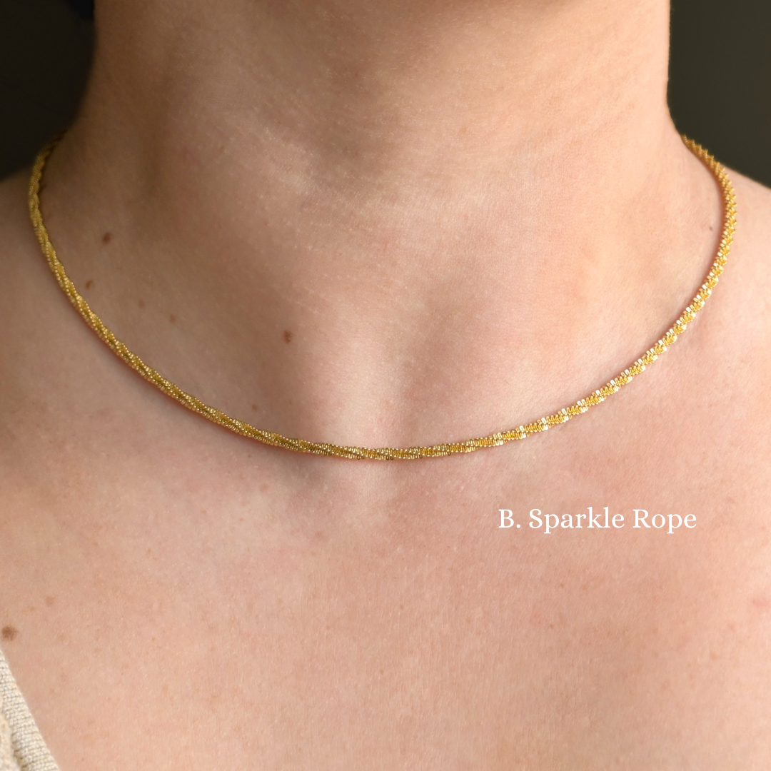 Gold & Silver Stainless Steel Rope Chain Necklaces