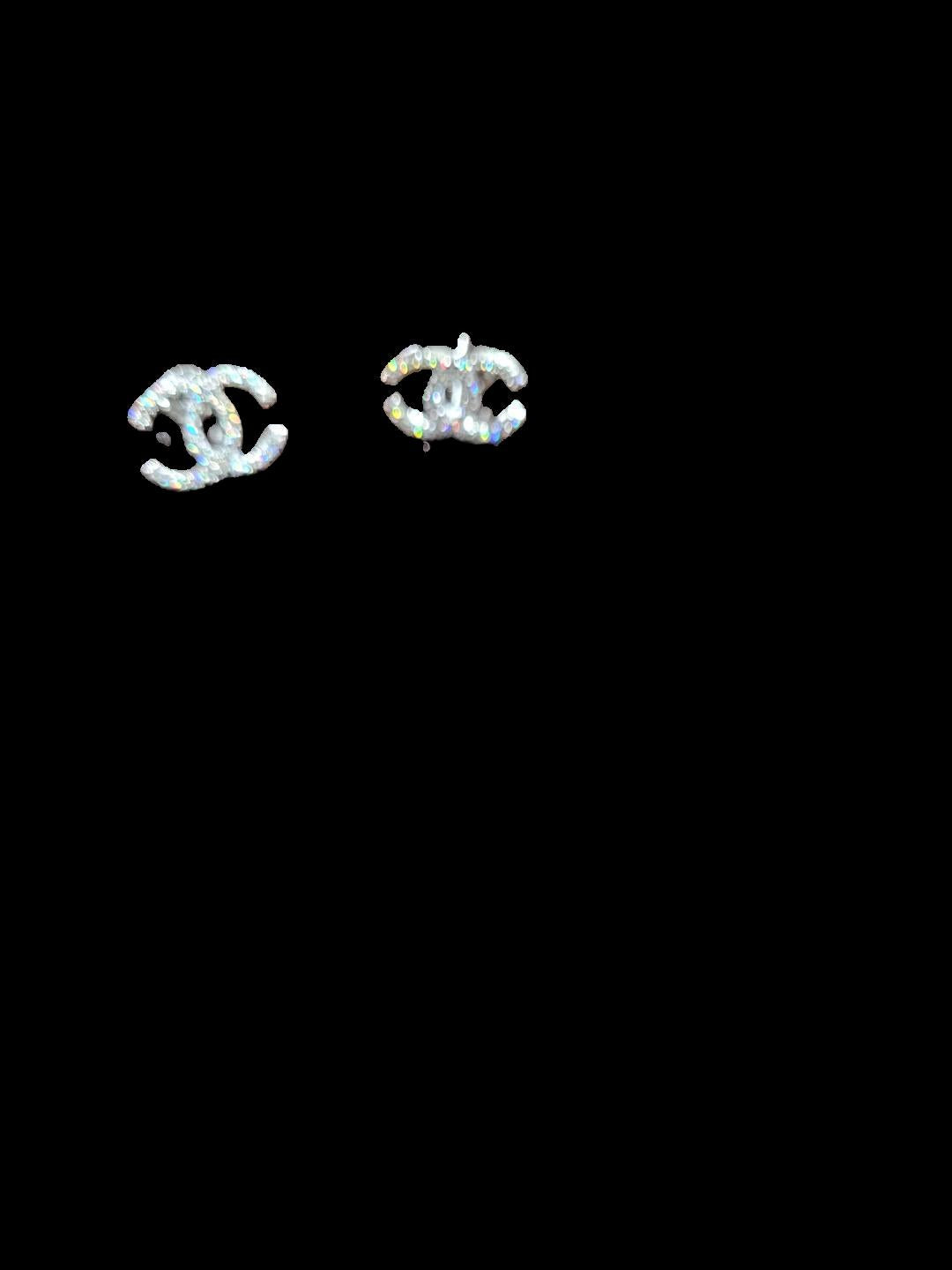 Pendientes de doble C Fashionista con cristales - Plata 925 con diamantes de moissanita
