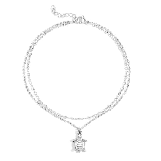 18K Gold PVD Stainless Steel Sea Turtle Charm Anklet