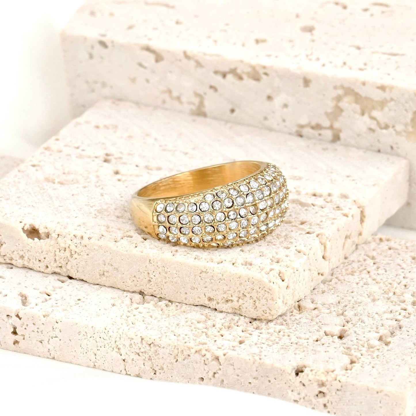 18k Gold Pvd Plated Rings - Stainless Steel Chunky Rings