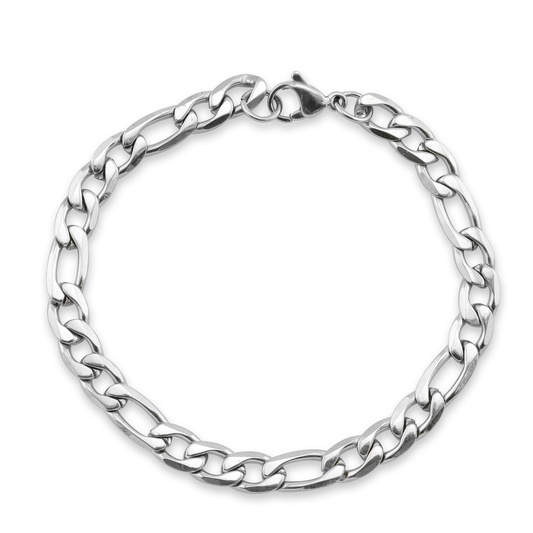 Silver Figaro Chain Bracelet