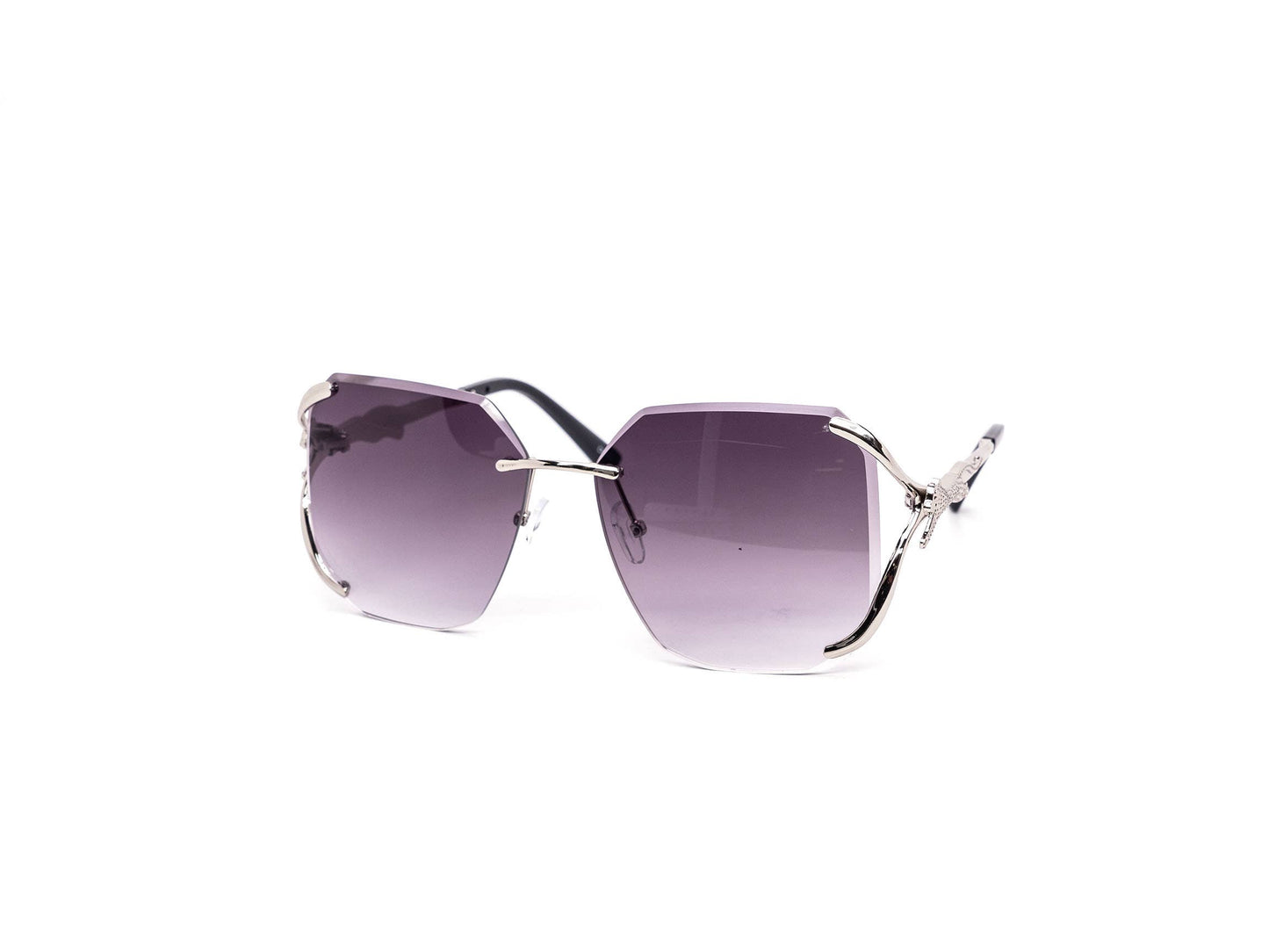 Semi-Rimless Oversized Octagonal Gradient Sunglasses