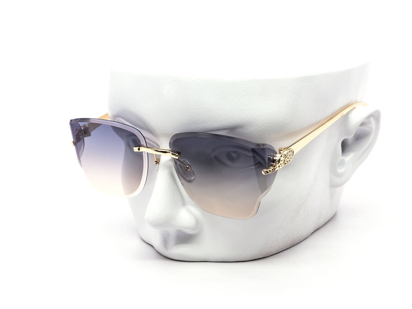 Panthera Rimless Glam Luxury Gradient Sunglasses