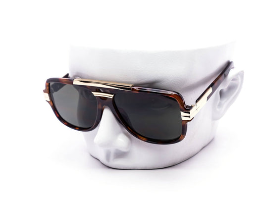 Retro Metal Brow Bar Shield Aviator Sunglasses