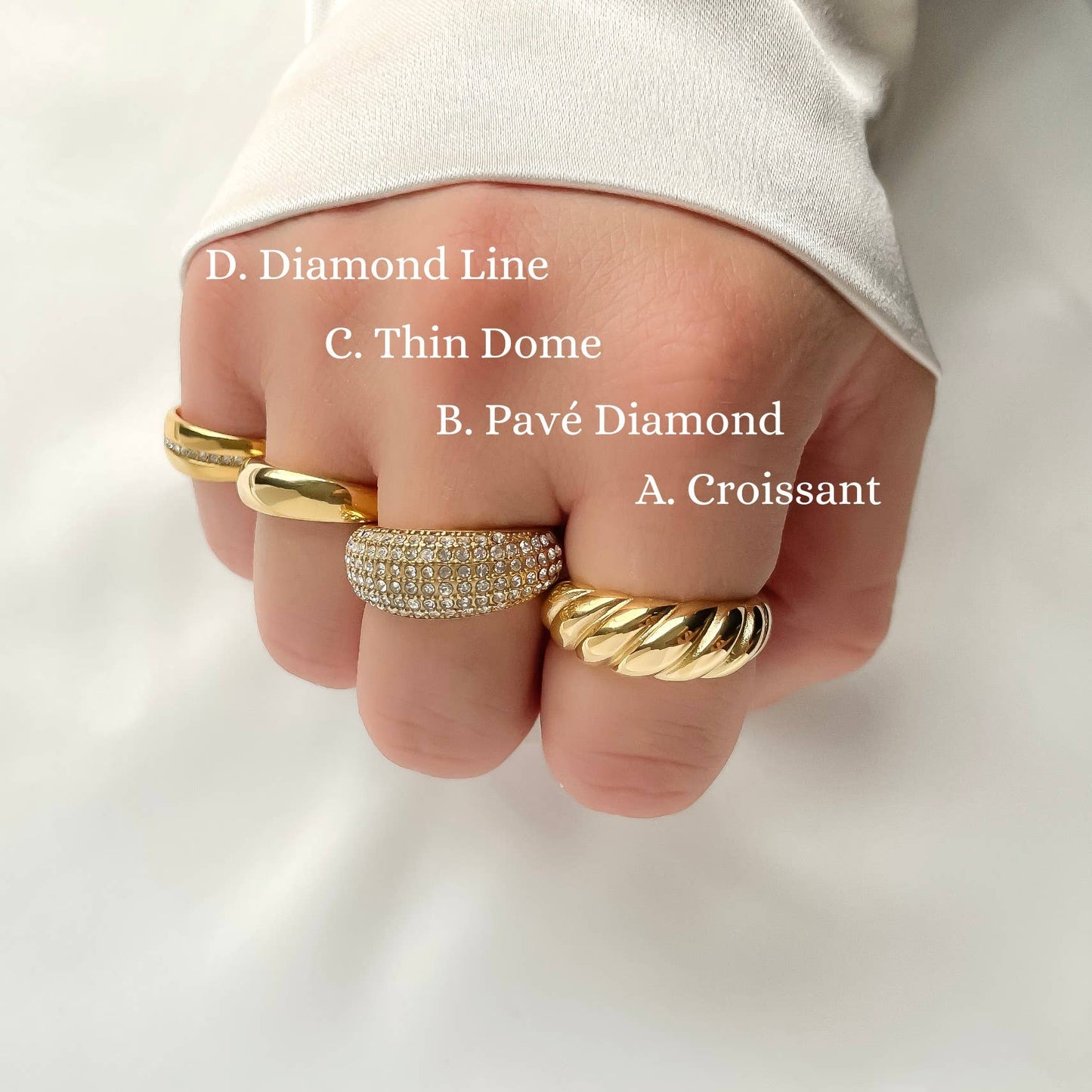 18k Gold Pvd Plated Rings - Stainless Steel Chunky Rings