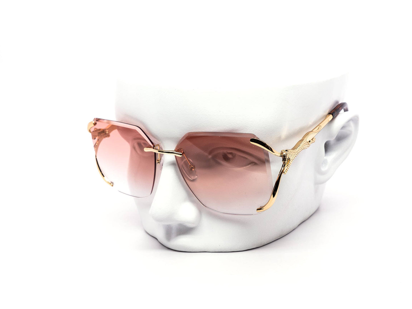 Semi-Rimless Oversized Octagonal Gradient Sunglasses