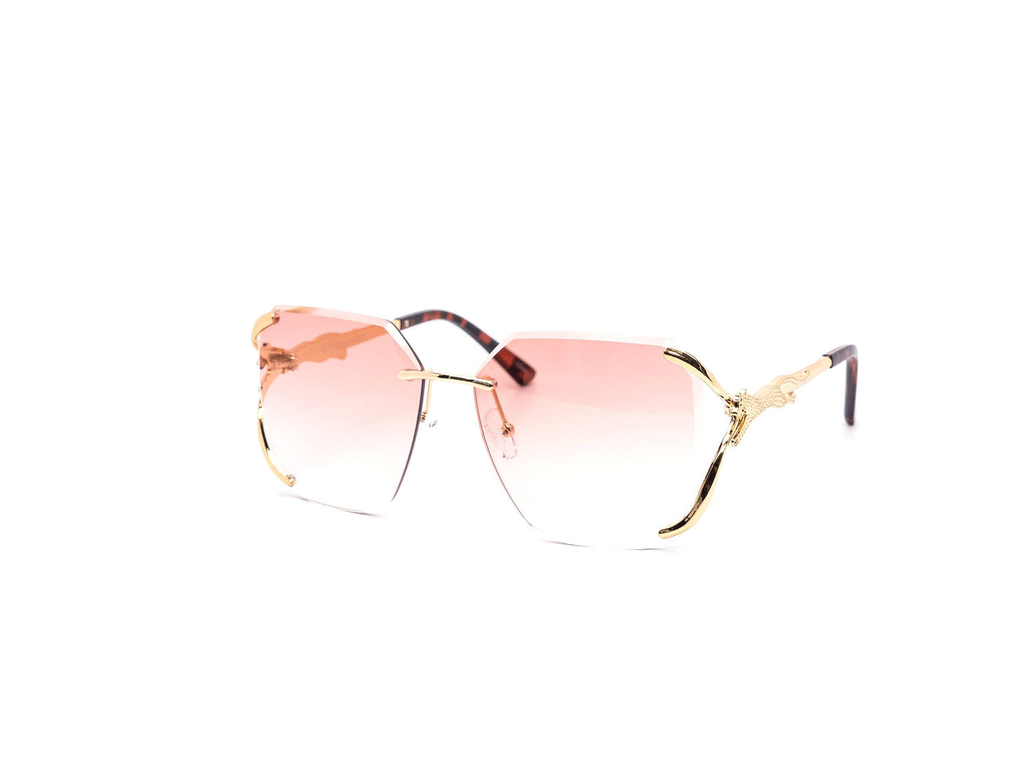 Semi-Rimless Oversized Octagonal Gradient Sunglasses
