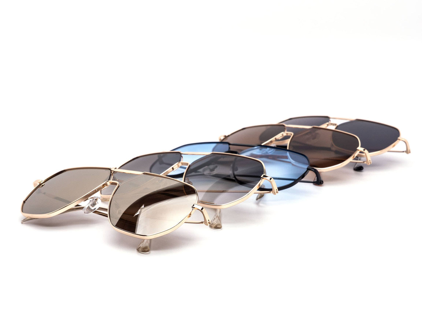 Modern Angled Aviator Sunglasses