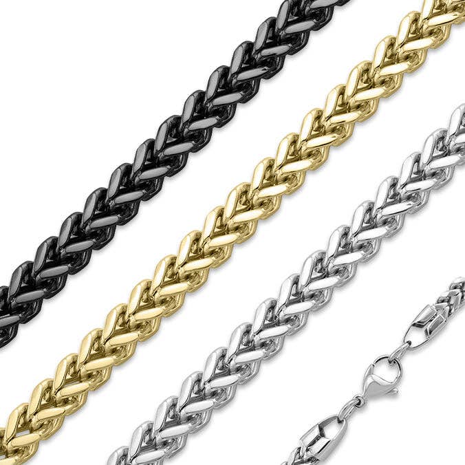 Stainless Steel Franco Wheat Chain Necklace