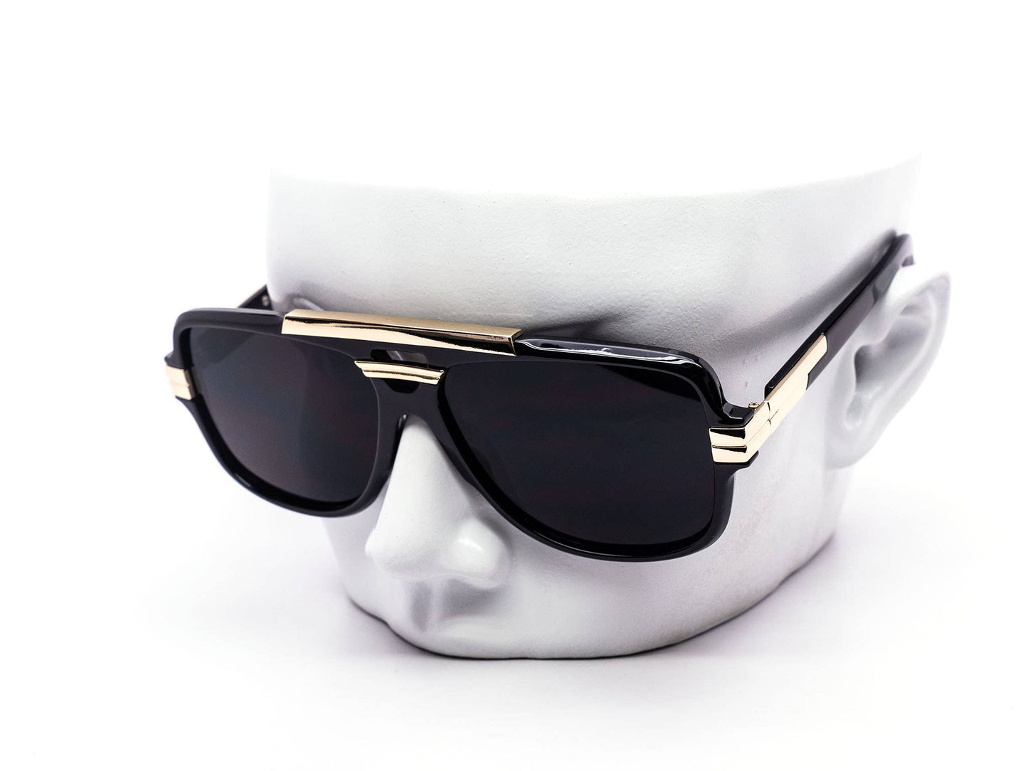 Retro Metal Brow Bar Shield Aviator Sunglasses