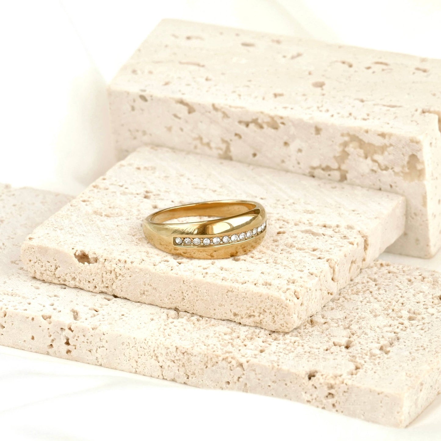 18k Gold Pvd Plated Rings - Stainless Steel Chunky Rings