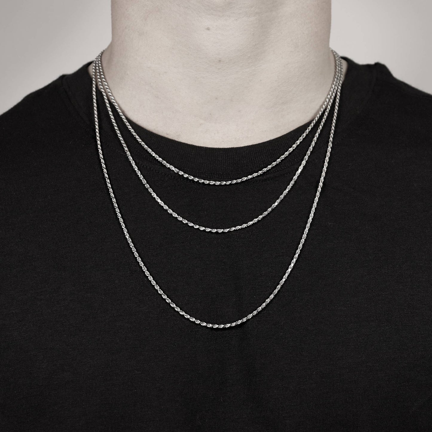 Gold & Silver Stainless Steel Rope Chain Necklaces