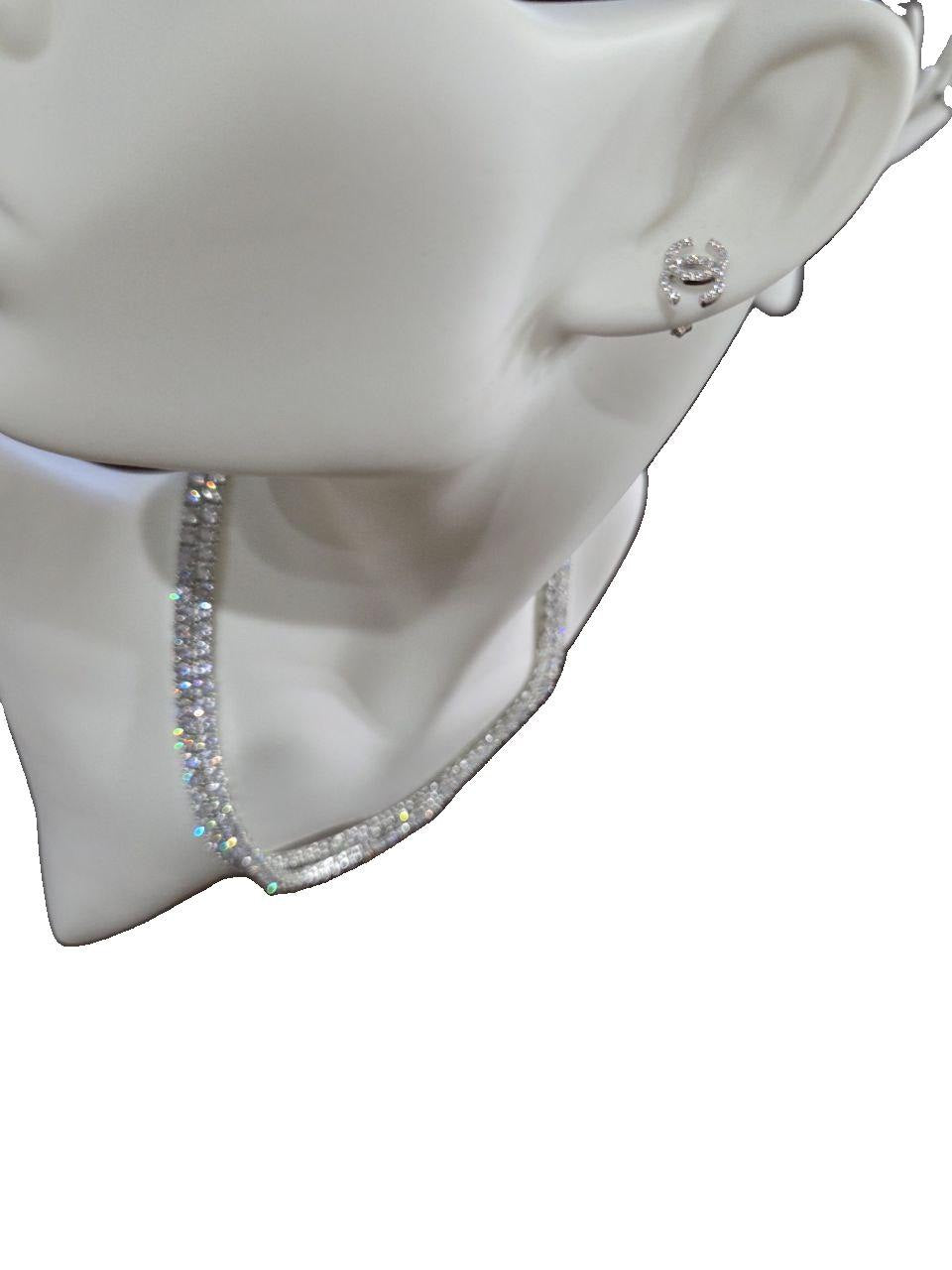 Silver Diamond Tennis Chain Necklace / MSRP $50