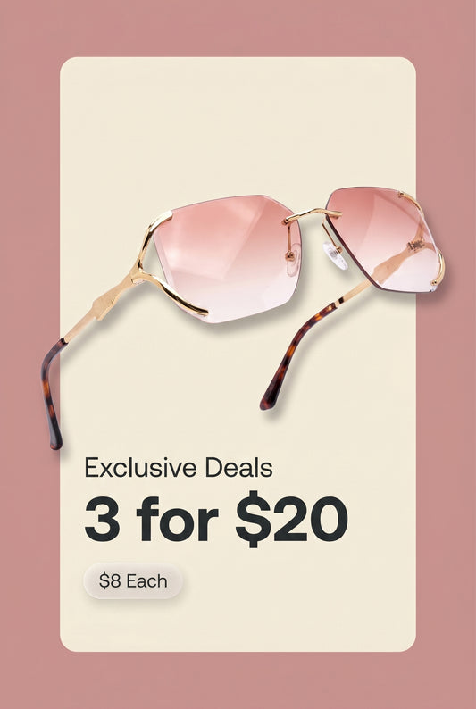 Semi-Rimless Oversized Octagonal Gradient Sunglasses