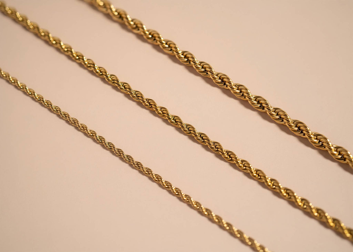Gold & Silver Stainless Steel Rope Chain Necklaces