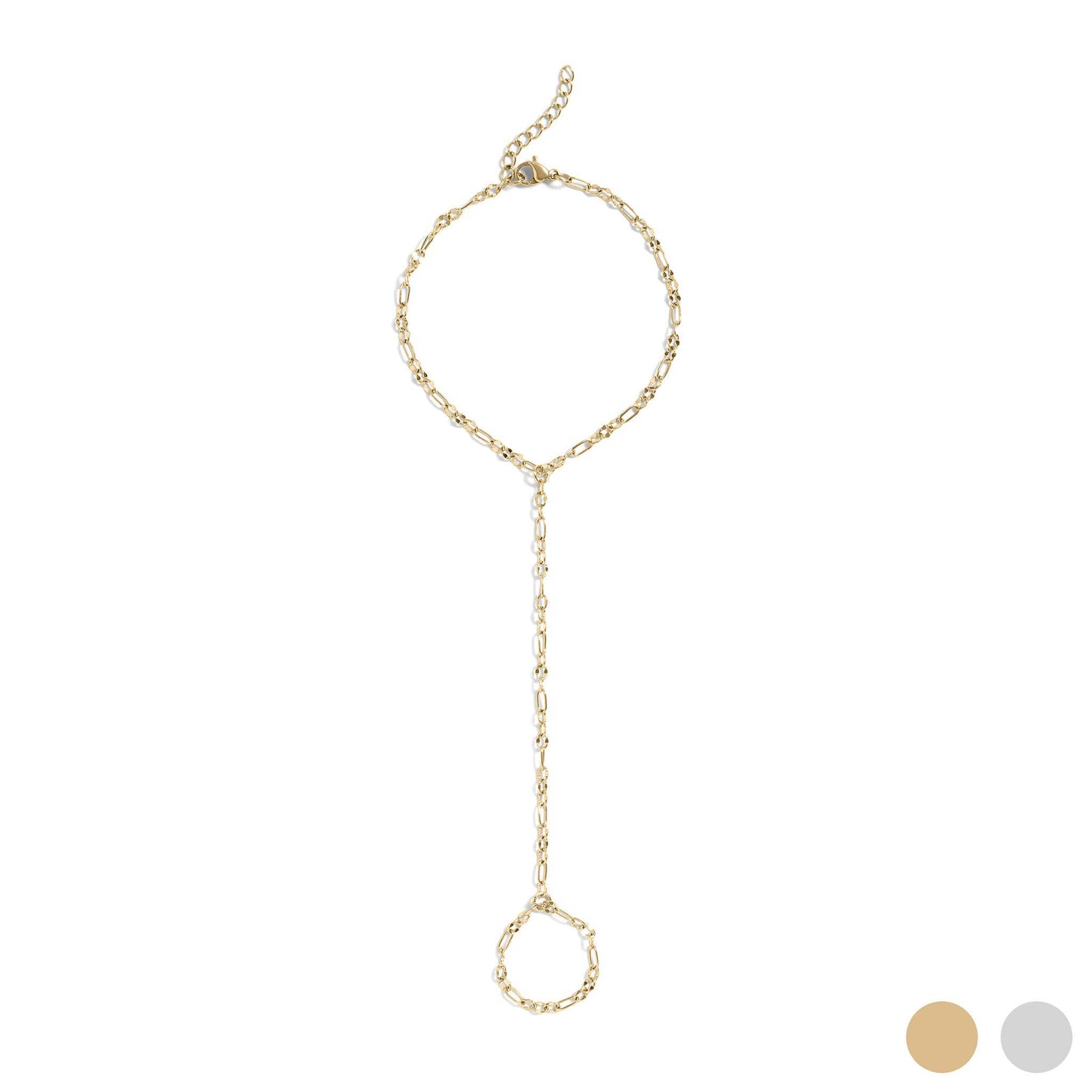 18K Gold PVD Stainless Steel Smooth Lip Hand Chain