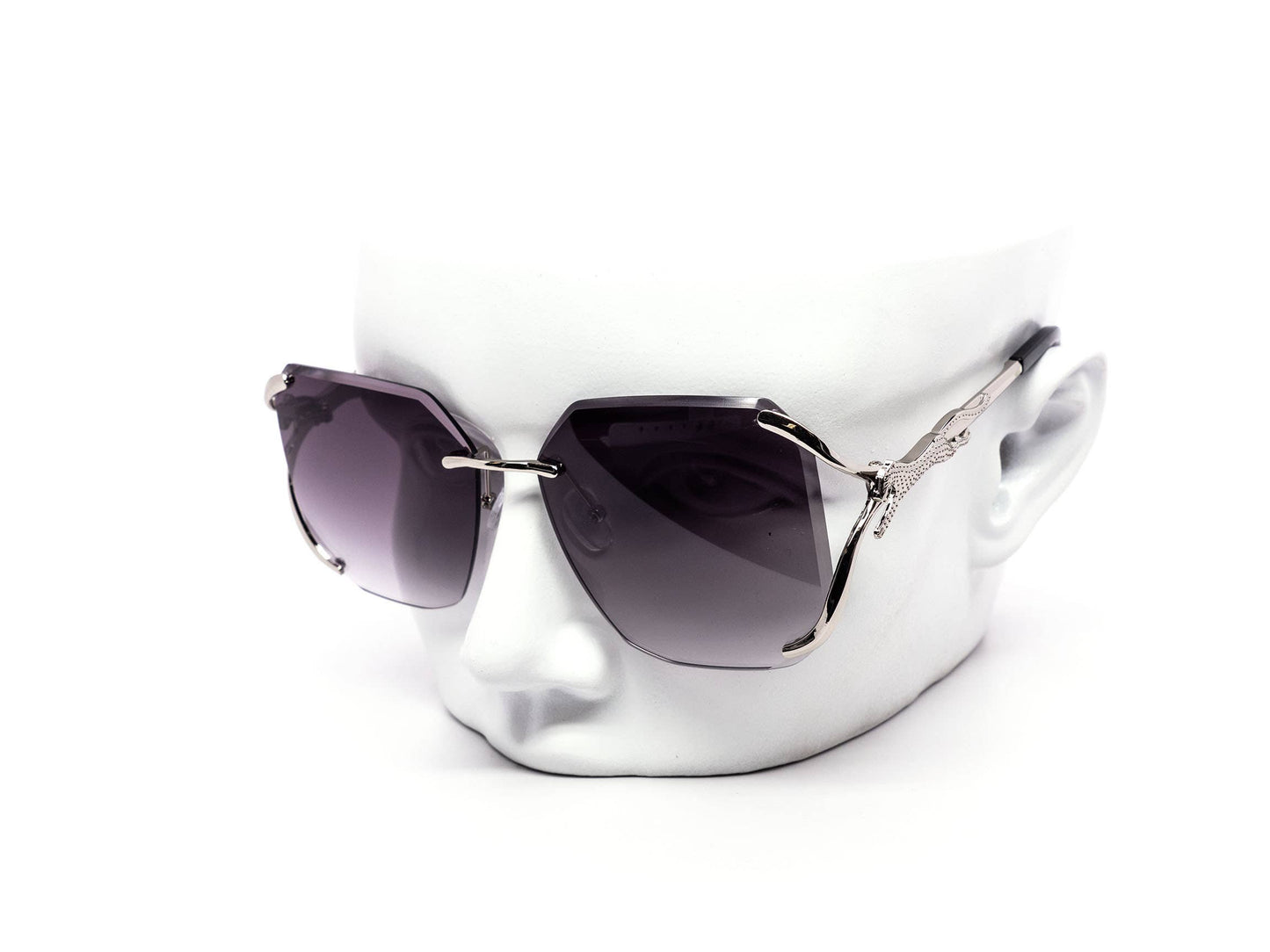 Semi-Rimless Oversized Octagonal Gradient Sunglasses