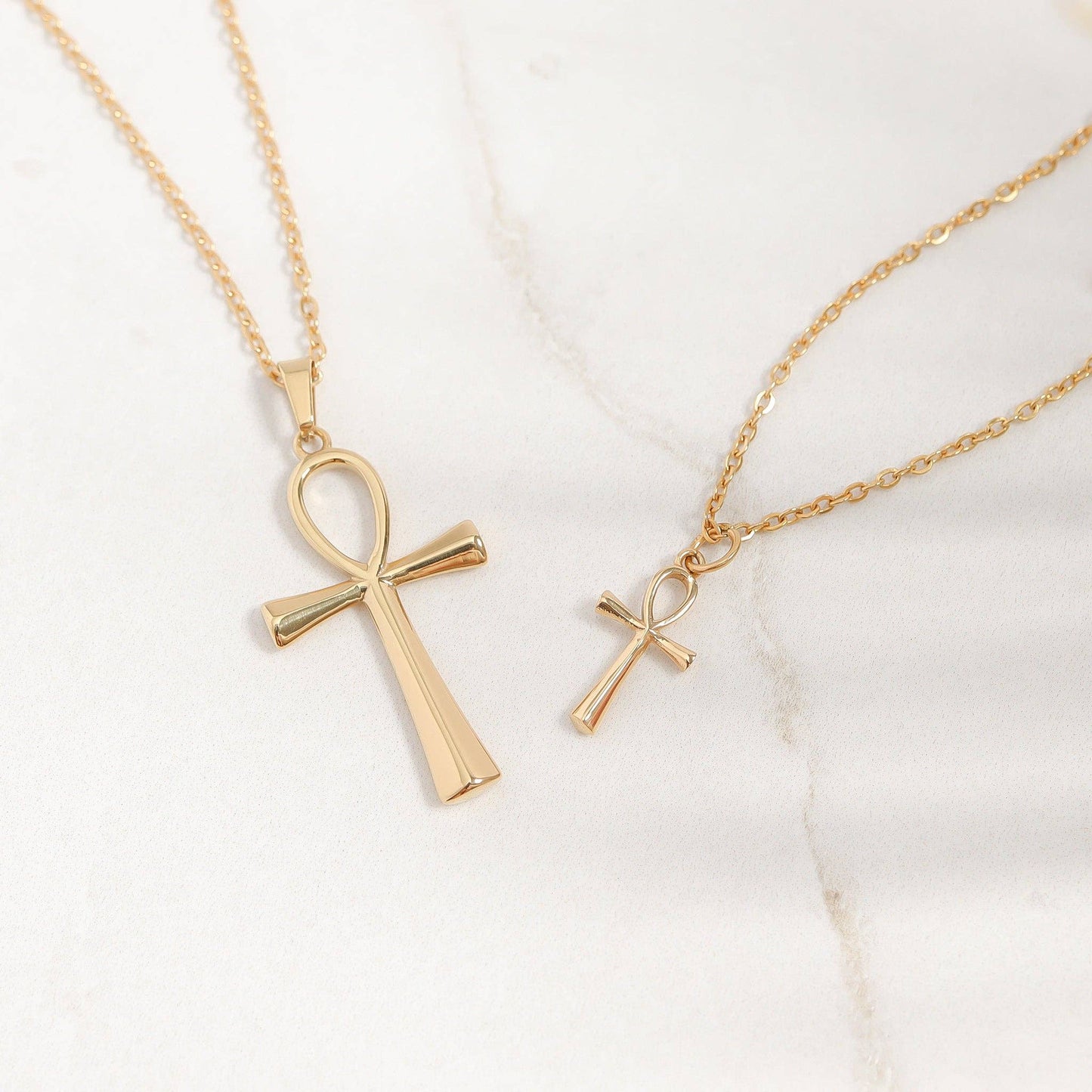 18K Gold PVD Stainless Steel Small Ankh Charm