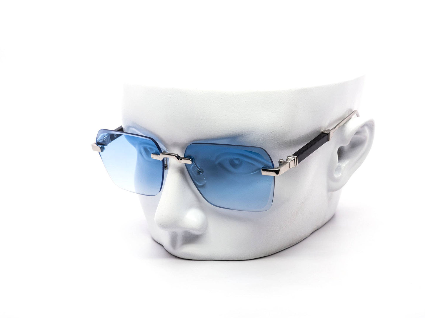 Luxury Rimless Miter-Cut Gradient Lens Sunglasses