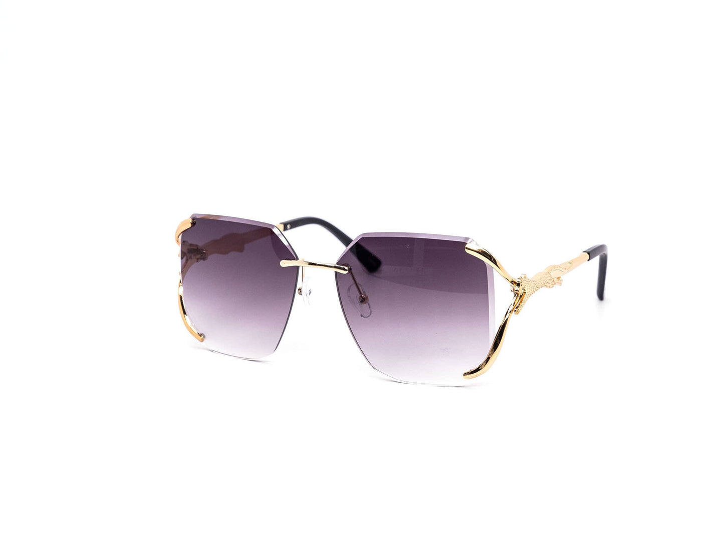 Semi-Rimless Oversized Octagonal Gradient Sunglasses