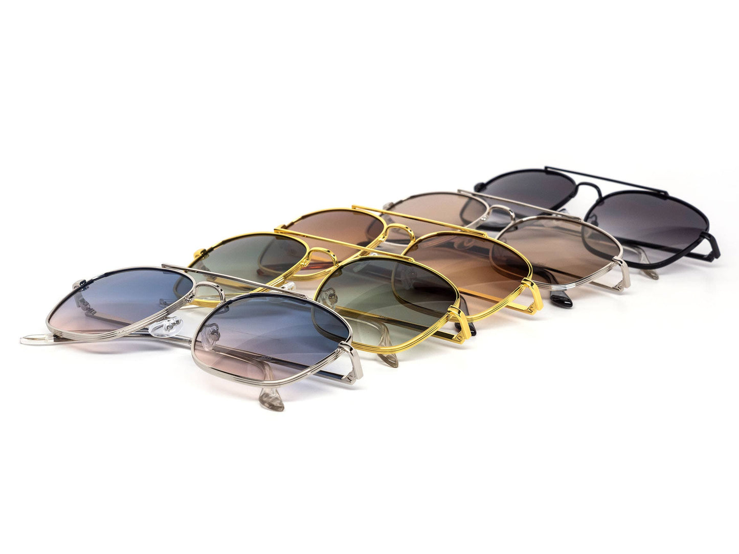Luxury Rounded Square Aviator Gradient Sunglasses