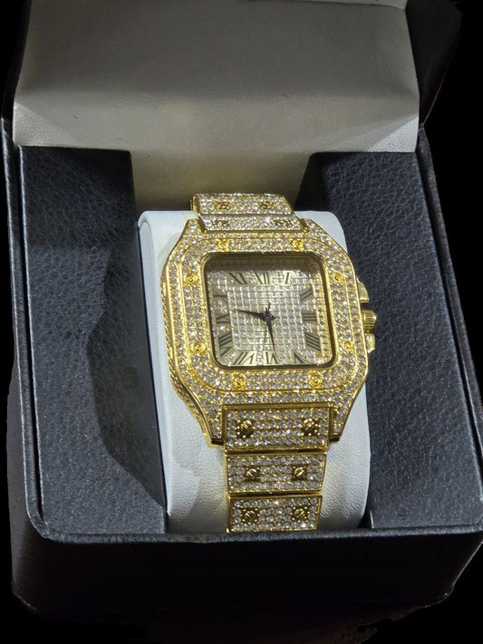 Reloj VVS Iced Out dorado