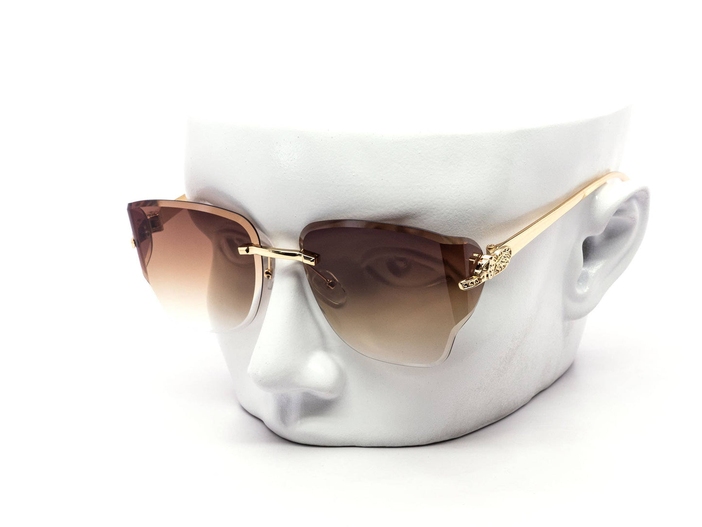 Panthera Rimless Glam Luxury Gradient Sunglasses
