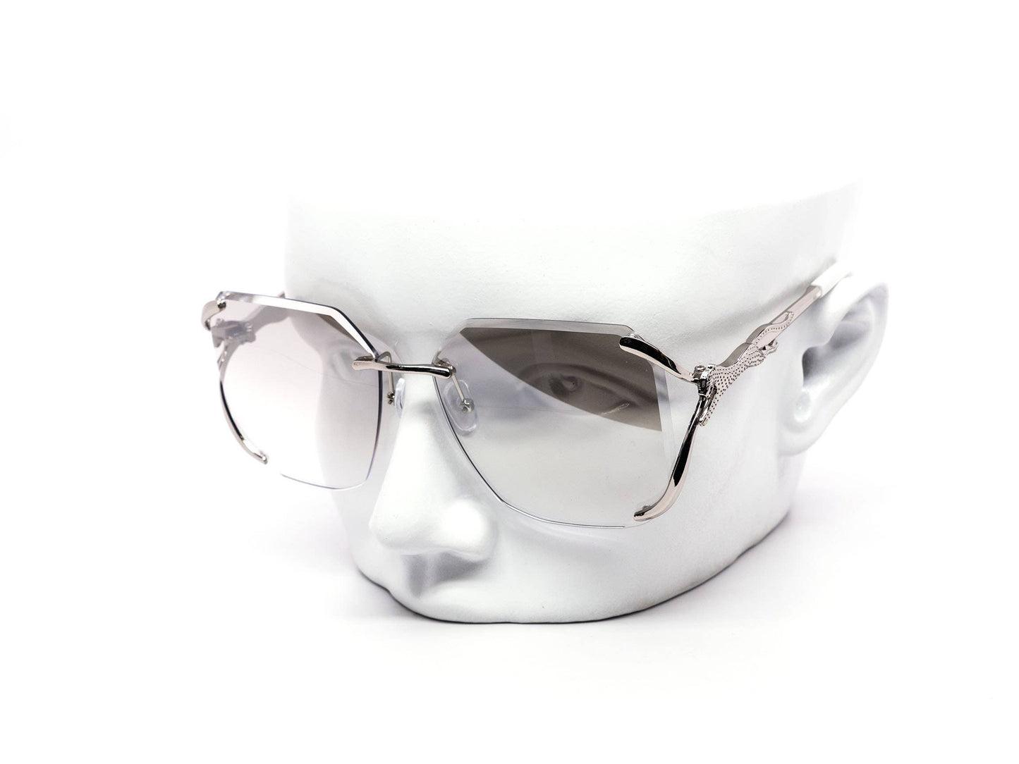 Semi-Rimless Oversized Octagonal Gradient Sunglasses