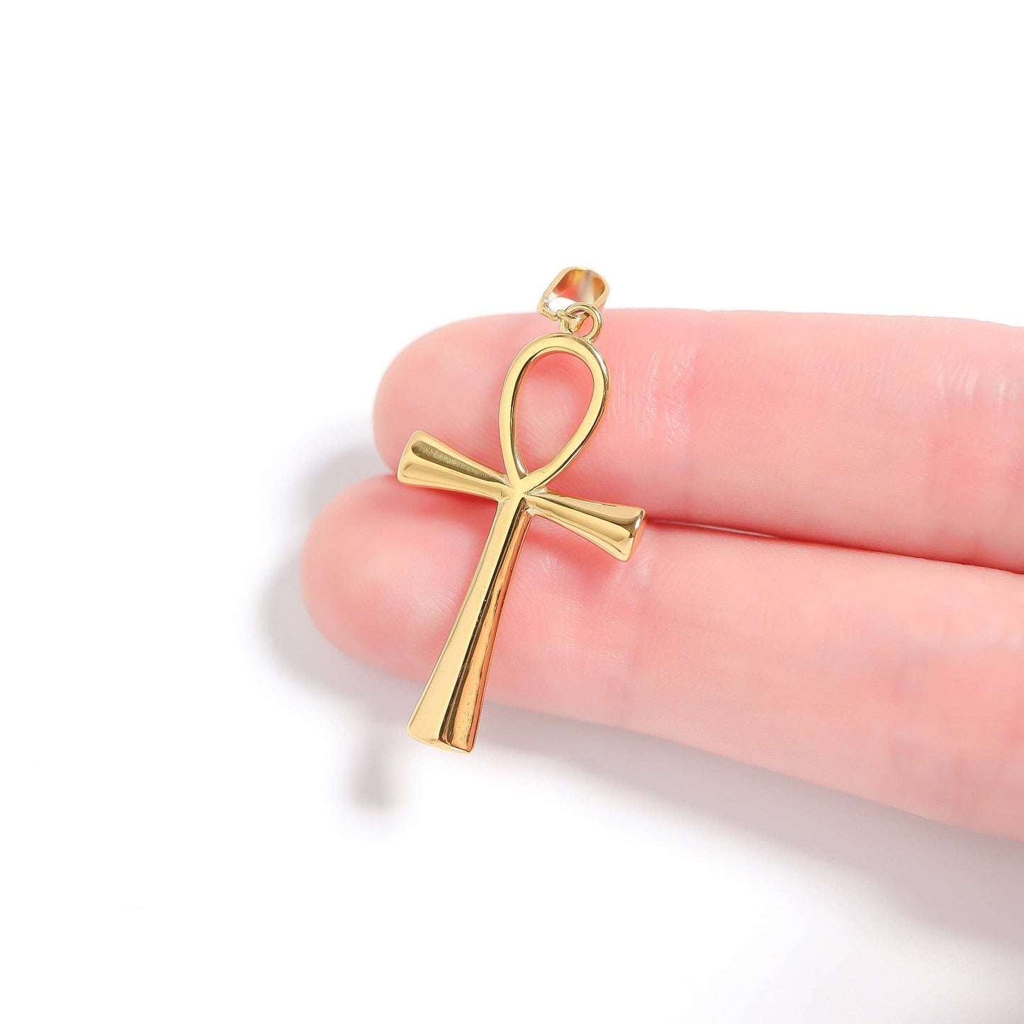 18K Gold PVD Stainless Steel Small Ankh Charm