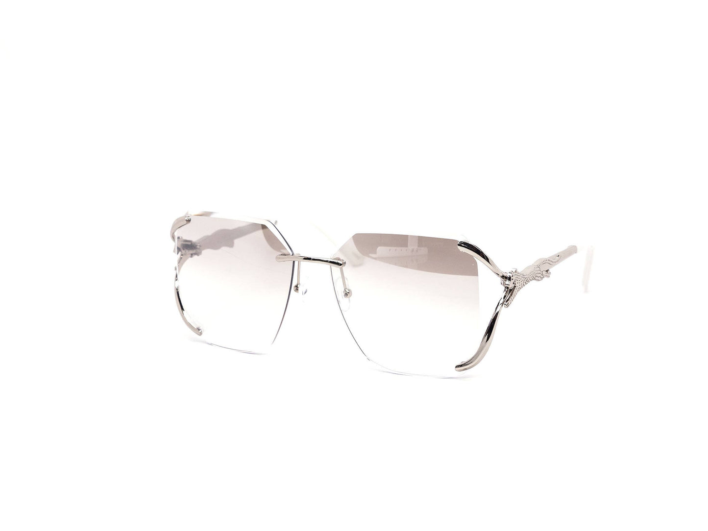 Semi-Rimless Oversized Octagonal Gradient Sunglasses