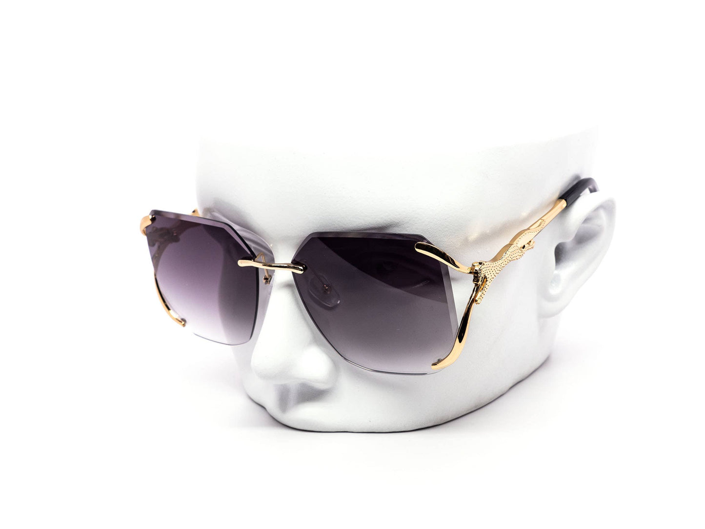 Semi-Rimless Oversized Octagonal Gradient Sunglasses