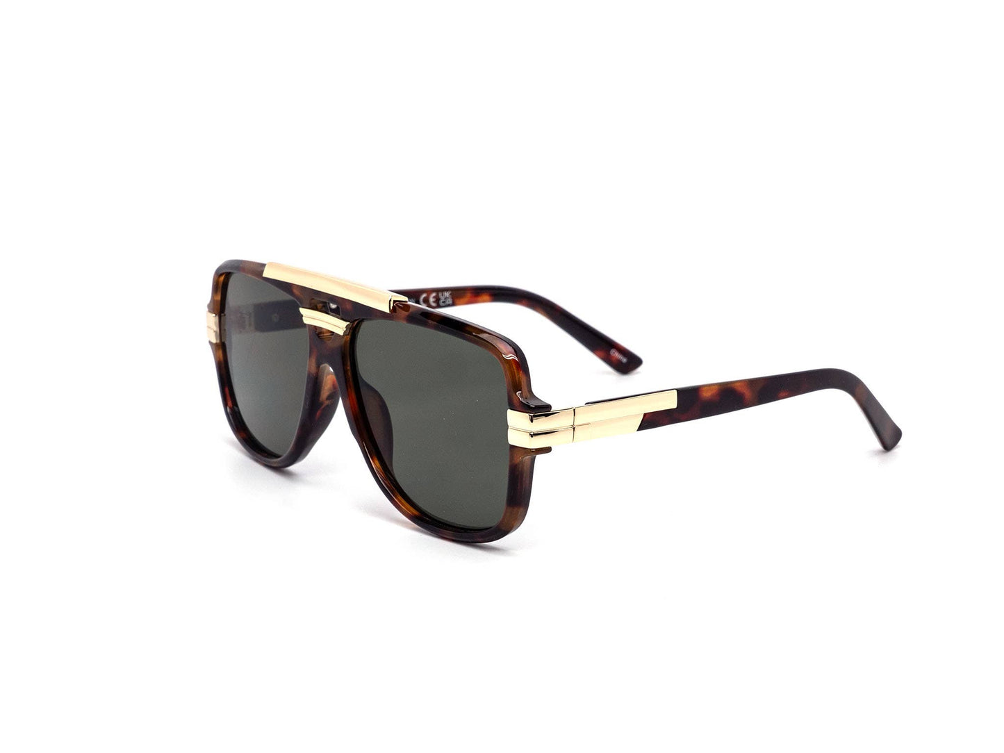 Retro Metal Brow Bar Shield Aviator Sunglasses