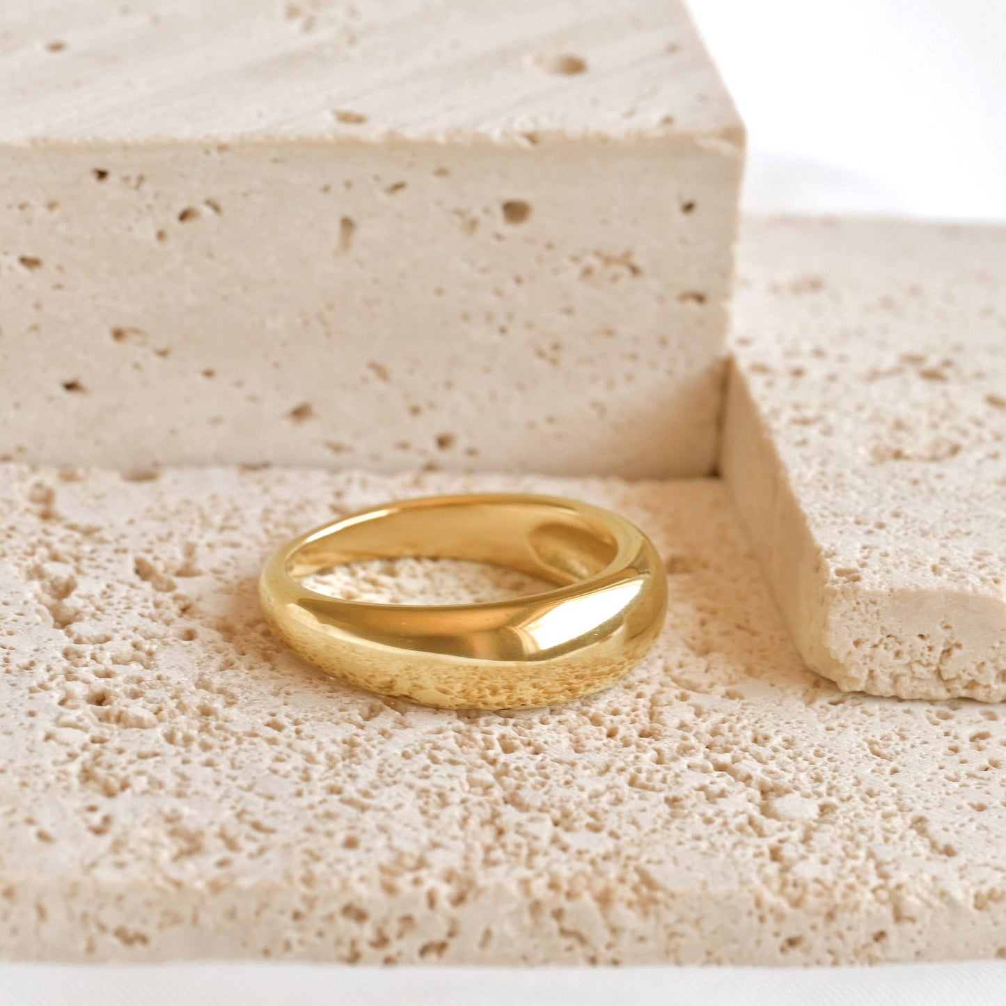 18k Gold Pvd Plated Rings - Stainless Steel Chunky Rings