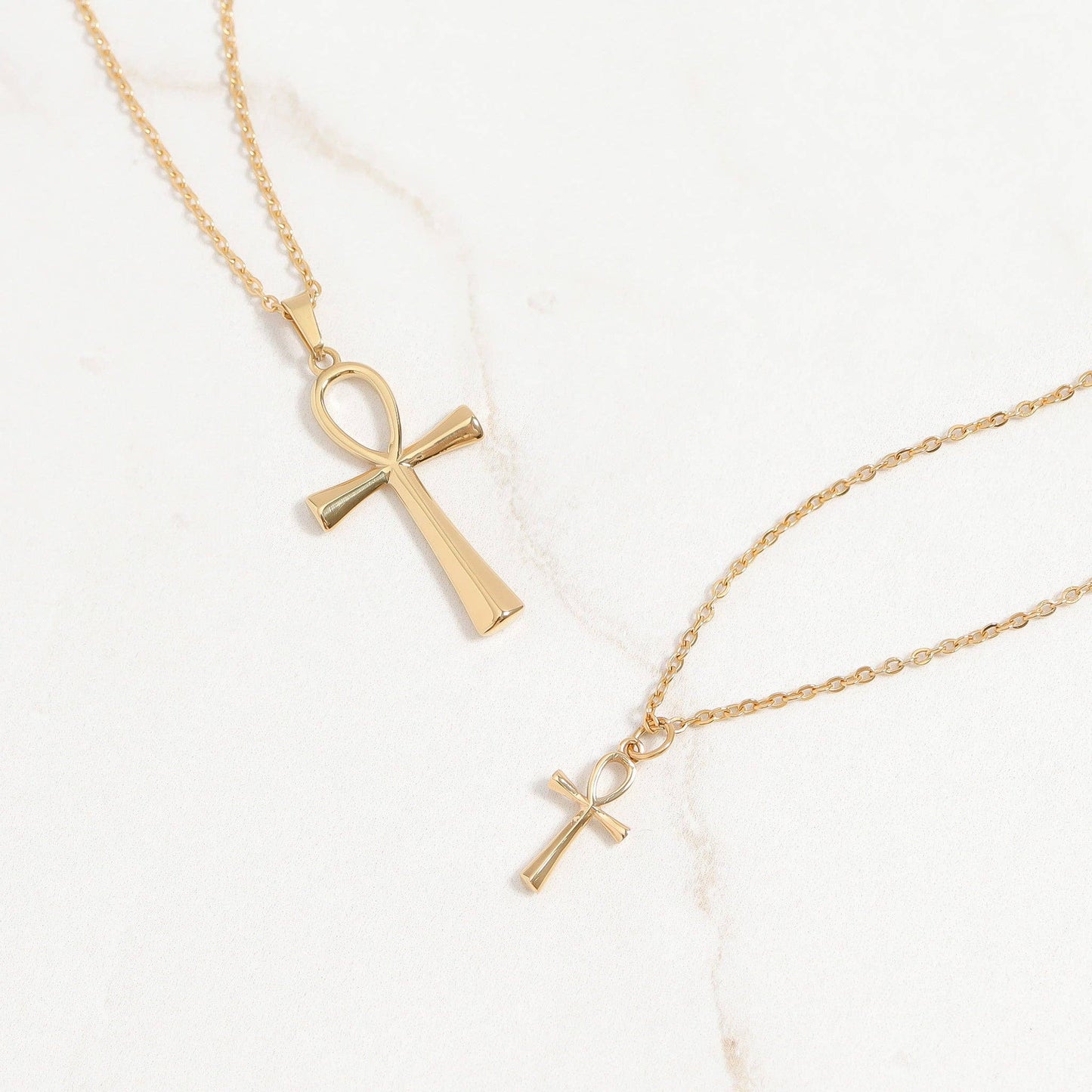 18K Gold PVD Stainless Steel Small Ankh Charm