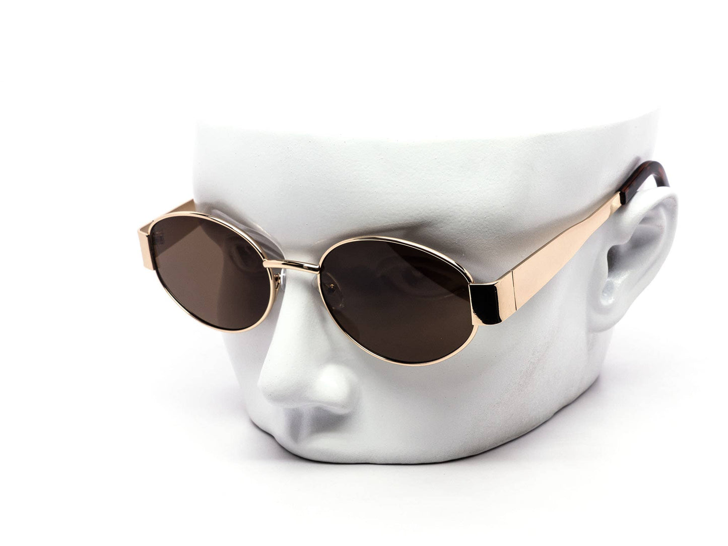 Semi-Oval Metal Temple Street Style Sunglasses
