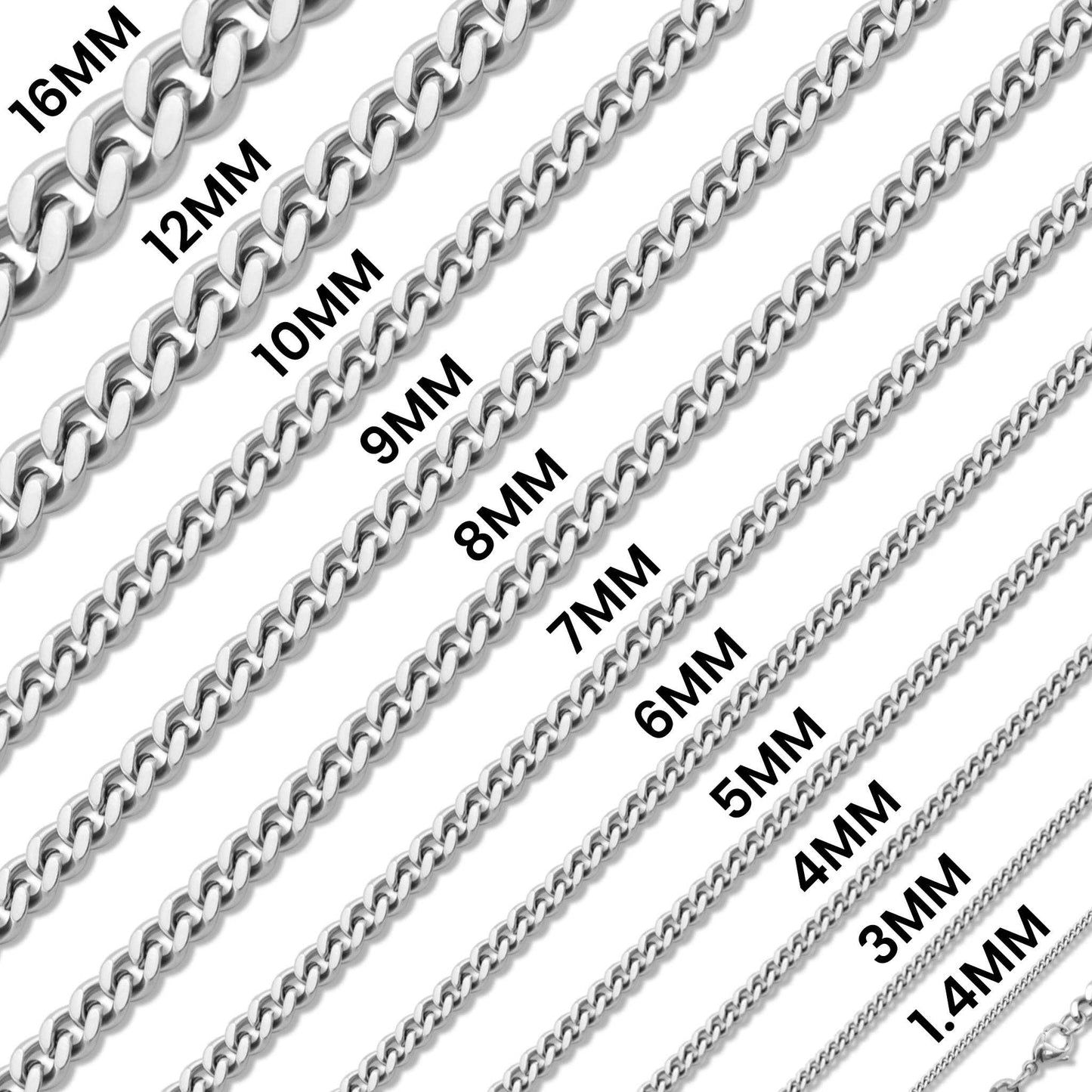 Stainless Steel Curb Chain Necklaces