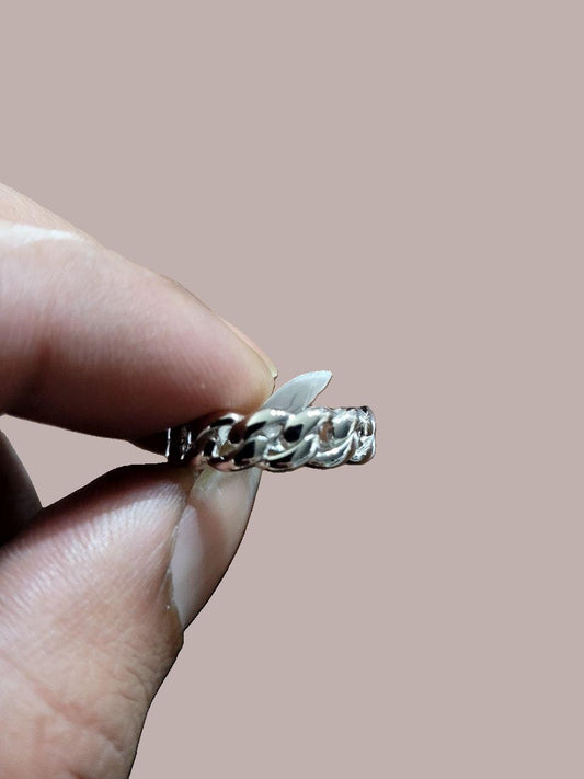 Anillo VIP de banda cubana de Miami de 6 mm para mujer - Plata 925