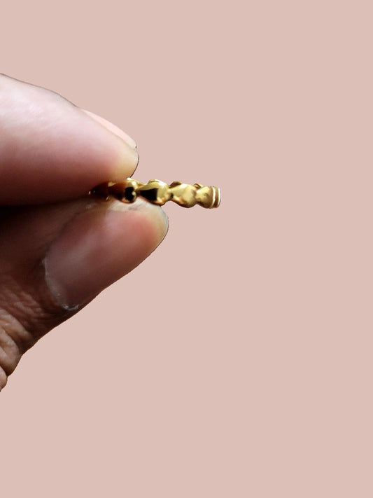 Anillos de oro delicados - Anillo apilable de oro de 18 quilates resistente al agua