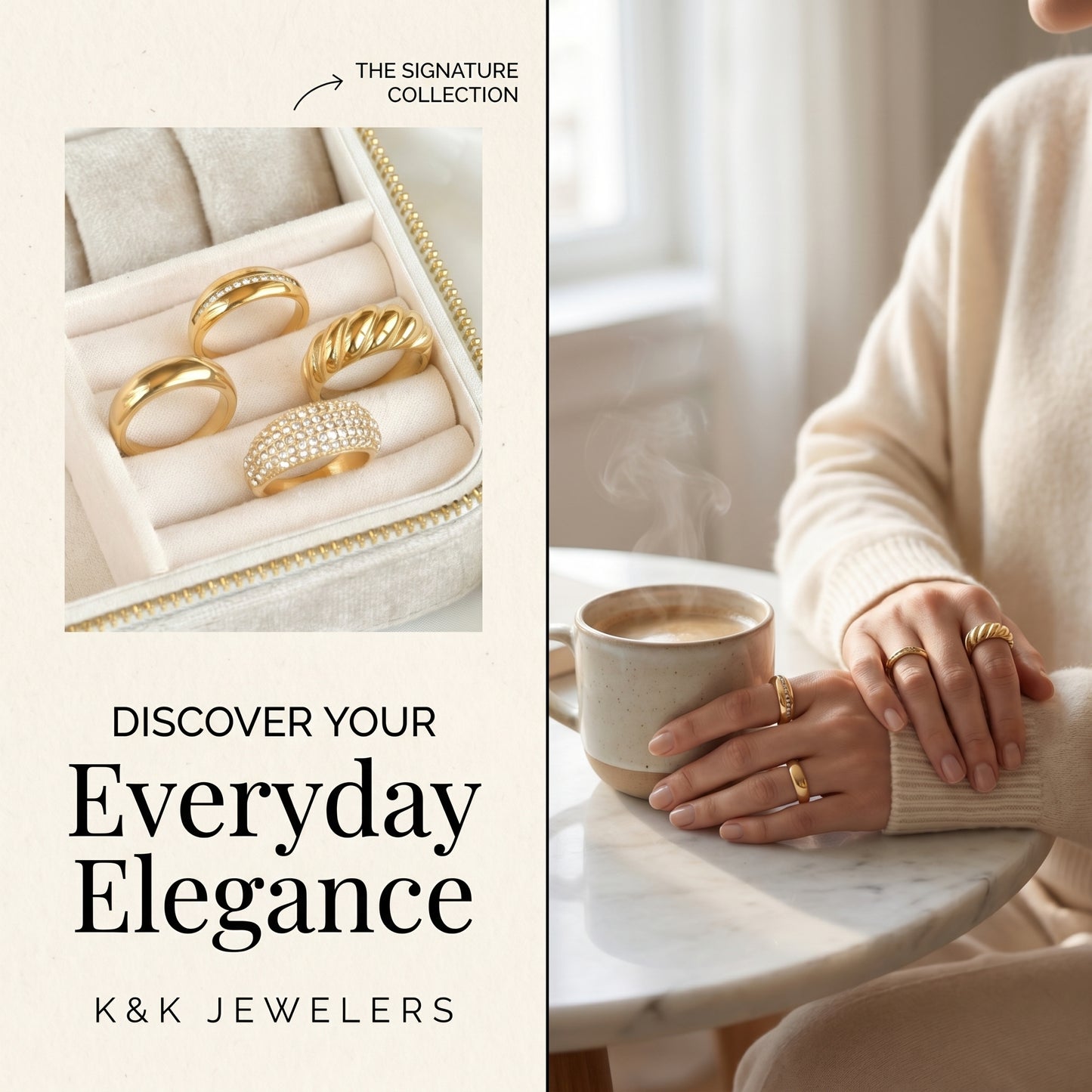 18k Gold Pvd Plated Rings - Stainless Steel Chunky Rings