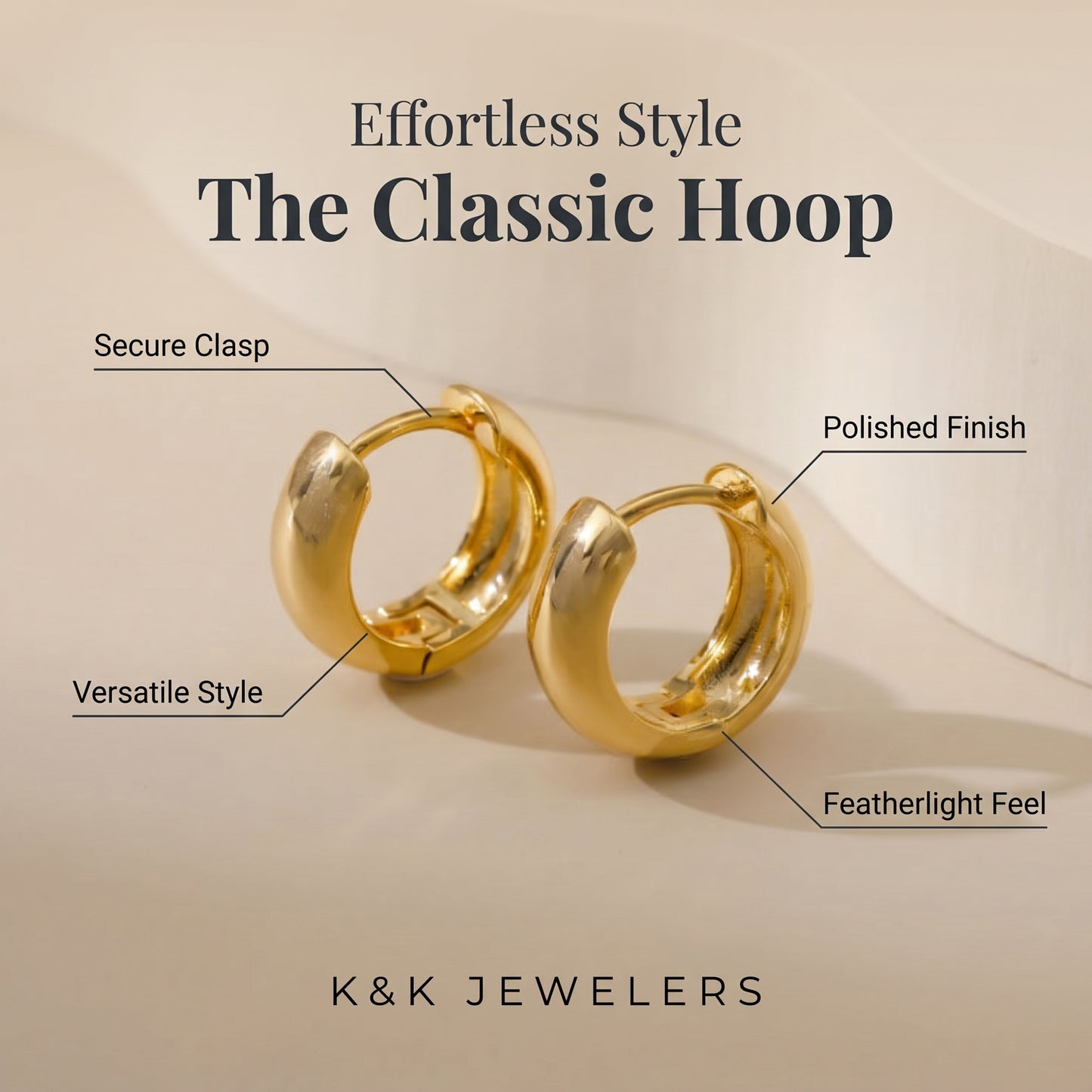 Gold Simple Small Hoop Earrings