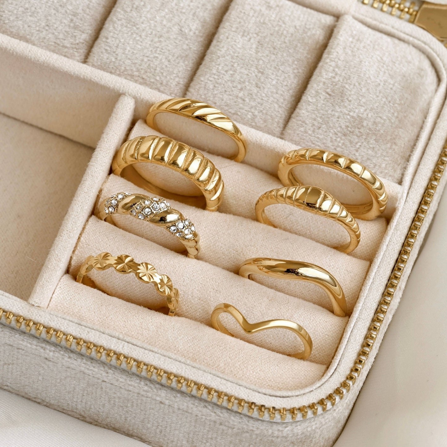 18k Gold Pvd Plated Rings - Stainless Steel Chunky Rings