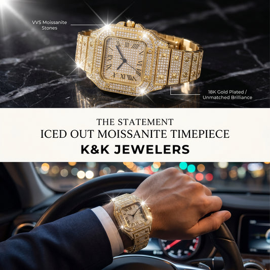 Gold VVS Iced Out Watch