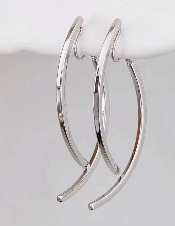 Simple Long Elegant Clip Earrings