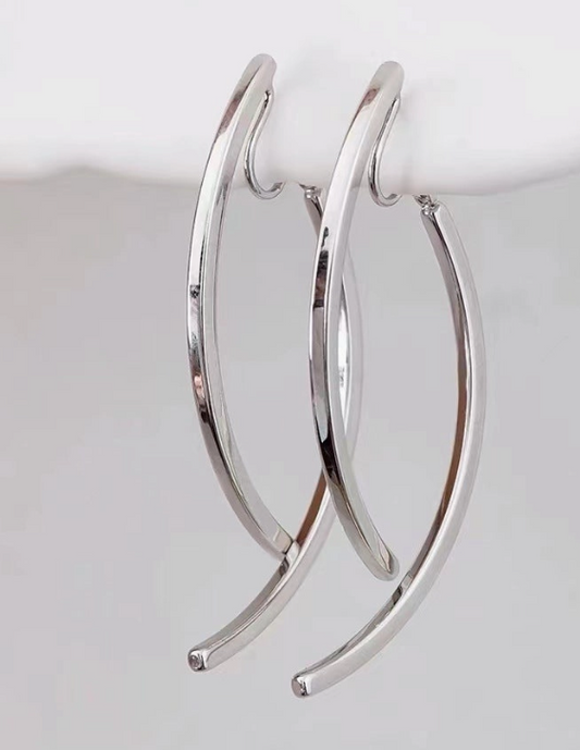 Simple Long Elegant Clip Earrings